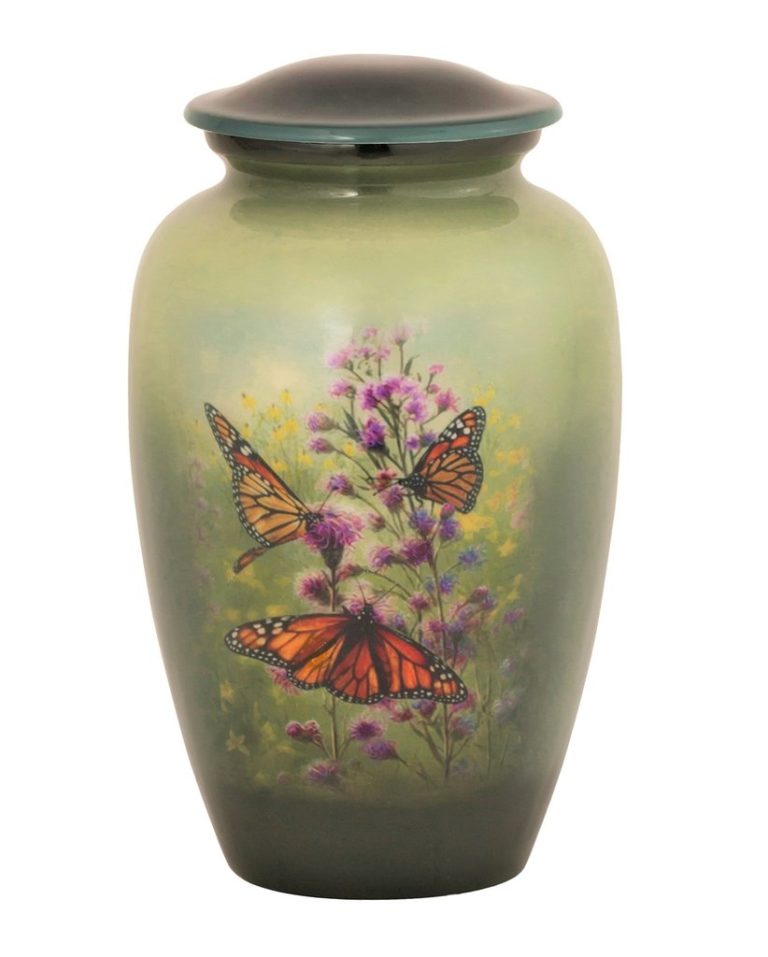 Monarchs & Blazing Stars Theme Cremation Urn | Roseberry's Funeral Home